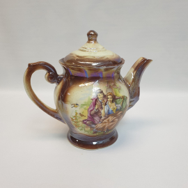 Чайник, фаянс деколь 0.9 л, сколы винтаж СССР