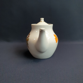 Чайник Дулево, фарфор деколь позолота 0.55 л, винтаж СССР. Картинка 3