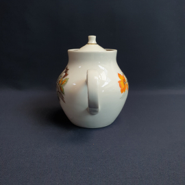 Чайник Дулево, фарфор деколь позолота 0.55 л, винтаж СССР. Картинка 5