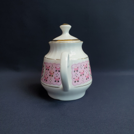 Чайник Рижская фабрика, фарфор деколь позолота 0.6 л, винтаж СССР. Картинка 5