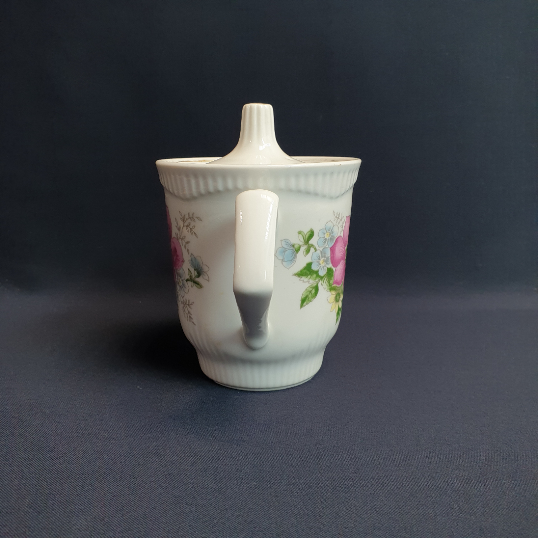 Чайник Южноуральский завод, фарфор деколь позолота 0.7 л, винтаж СССР. Картинка 5