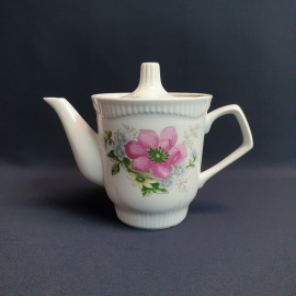 Чайник Южноуральский завод, фарфор деколь позолота 0.7 л, винтаж СССР. Картинка 2