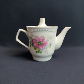 Чайник Южноуральский завод, фарфор деколь позолота 0.7 л, винтаж СССР. Картинка 4