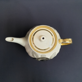 Чайник Дулево, фарфор позолота роспись 0.7 л, винтаж СССР. Картинка 6