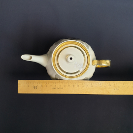 Чайник Дулево, фарфор позолота роспись 0.7 л, винтаж СССР. Картинка 10