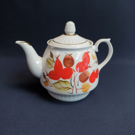 Чайник Чайка, фарфор роспись позолота 0.6 л, винтаж СССР