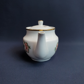 Чайник Пролетарий, фарфор деколь позолота 0.5 л, скол, винтаж СССР. Картинка 3