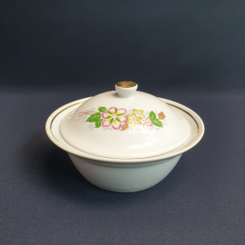 Сахарница, Пролетарий, фарфор, деколь, позолота. Винтаж, СССР.