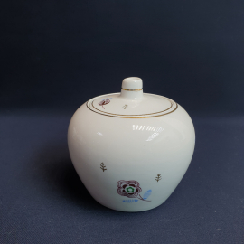 Сахарница, Вербилки 1954-1965 гг, фарфор, деколь, позолота, 500 мл. Винтаж, СССР.