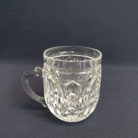 Хрустальная кружка бочонок, 250 мл, высота 8 см. Винтаж, СССР.