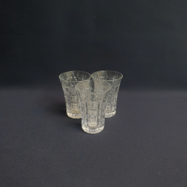 Набор стопок 3 шт, хрусталь, ручная резка, высота 8 см, 100 мл. Винтаж, СССР.