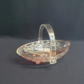 Ваза фруктовница Walther Glas, стекло рельефный декор пластик 700 мл, винтаж ГДР