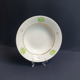 Тарелка суповая Дружковка , фарфор деколь позолота 24 см, винтаж СССР