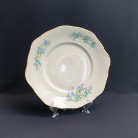 Сервировочное блюдо Дулево, фарфор деколь позолота 28 см, винтаж СССР