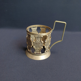 Мельхиоровый подстаканник 10.5х7х10 см, МНЦ. Винтаж, СССР.