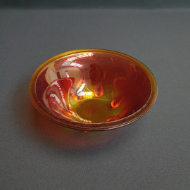 Салатник - конфетница 16 см, цветное стекло, 400 мл. Винтаж, СССР.