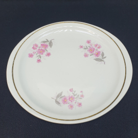 Блюдо овальное 29.5х27.5 см, Чайка, фарфор, деколь. позолота. Винтаж, СССР.