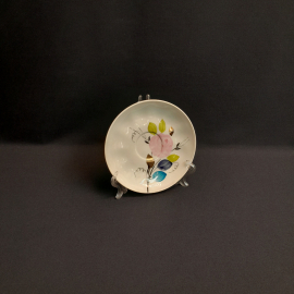 Блюдце чайное, Дулево, ручная роспись, позолота. Винтаж, СССР.