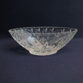 Конфетница 20х10 см, хрусталь, есть сколы, 450 мл. Винтаж, СССР.