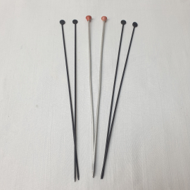 Набор из 3-ух пар прямых спиц для вязания железных, длина 34 см. Винтаж, СССР