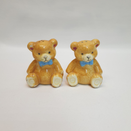 НАбор из 2 баночек для специй Мишки, фаянс сколы, винтаж