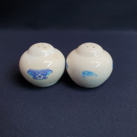 Набор из 2 баночек для специй, фаянс деколь, винтаж СССР