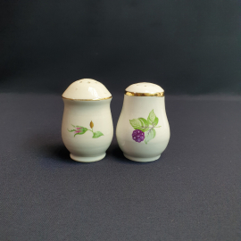 Набор из 2 баночек для специй, фарфор деколь позолота, винтаж СССР