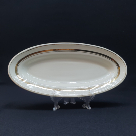 Селедочница Буди, фаянс  позолота 30х14 см, винтаж СССР