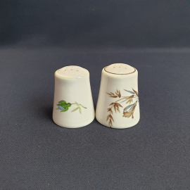 Набор из 2 баночек для специй, фарфор деколь, винтаж СССР