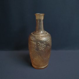 Штоф (без пробки) 30 см, карамельное стекло, следы извести, 1.5 л. Винтаж, СССР.