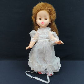 Кукла "Ксюша" 50 см, ф-ка СИП, резиновая, дефект глаз и платья. Винтаж, СССР.