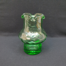 Ваза для цветов 18 см, гутная техника, цветное стекло, 700 мл, винтаж