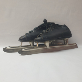 Коньки беговые на шнуровке, кожа, черные,размер 37, СССР