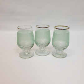 Набор из 3 стопок, стекло напыление позолота 50 мл, винтаж СССР