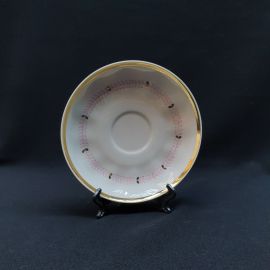 Блюдце чайное, Дулево, фарфор, перламутр, 15 см. Винтаж, СССР.