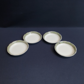 Набор розеток 9.5 см 4 шт, Гарднеръ, фарфор, деколь, следы сколов-трещин. Российская Империя.
