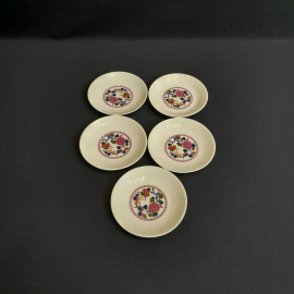 Набор кофейных блюдец "KAHLA" ГДР 5 шт, фарфор, деколь. Винтаж.