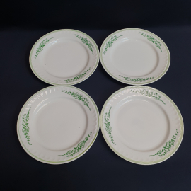 Набор пирожковых тарелок 4 шт, Прокопьевский, фарфор, диколь, винтажСССР.