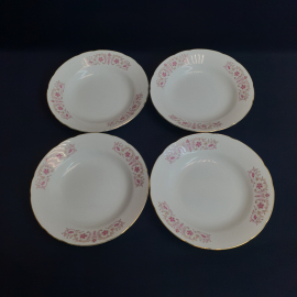 Набор японских суповых тарелок "Chori" 4 шт 23 см, фарфор, деколь, позолота.