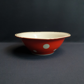 Салатник Дружковский фарфор,крытье ,позолото  22 см,винтаж СССР