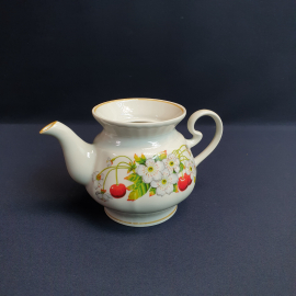 Чайник без крышки Тернополь, фарфор деколь 0.6 л, винтаж СССР