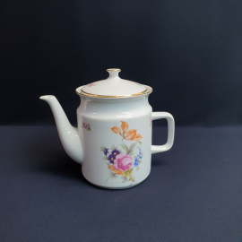 Кофейник Thun, фарфор деколь позолота 1.2 л, винтаж Чехословакия