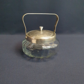 Сахарница, стекло металл 400 мл, винтаж СССР