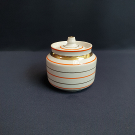 Сахарница Радиоволна Вербилки, фарфор позолота 500 мл, винтаж СССР