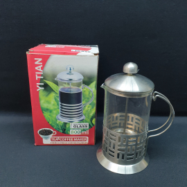 Новый френч-пресс 24 см, стекло-металл, 800 мл. Китай.