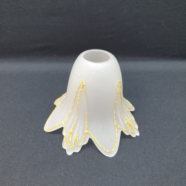 Плафон, матовое стекло, роспись, диам. посад. места 3.5 см. Винтаж.