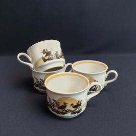 Набор из 4 чашек Богдановичи, фарфор деколь 180 мл, винтаж СССР