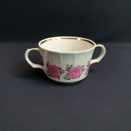 Бульонница Киев, фарфор деколь позолота 380 мл, винтаж СССР