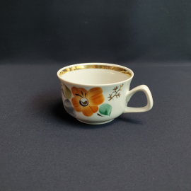 Чашка Богдановичи, фарфор деколь роспись позолота 160 мл, винтаж СССР