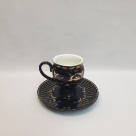 Кофейная пара "Lenardi", фарфор, крытье, позолота. Англия.